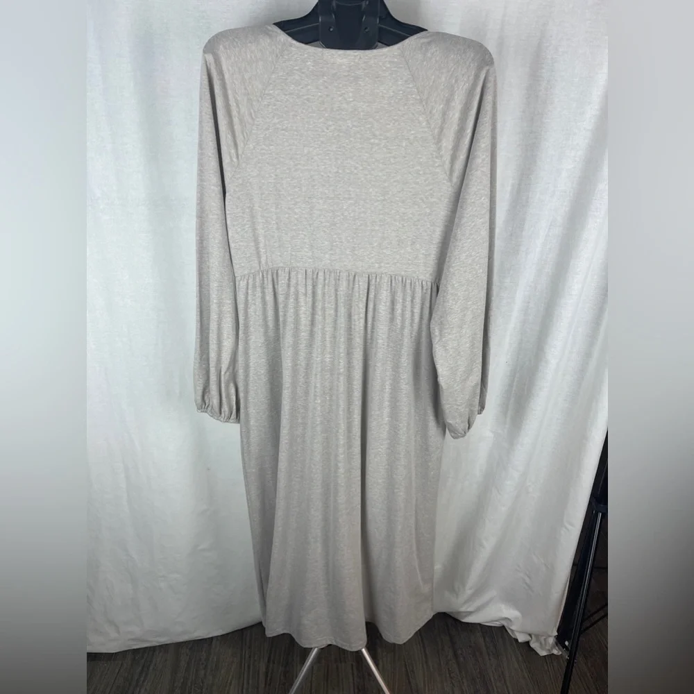 Threads 4 Thought Tan Brigitte Tie Neck Dress Size Medium NWT - Picture 10 of 13
